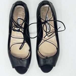 Manolo Blahnik Black Shoes Flats Aneska